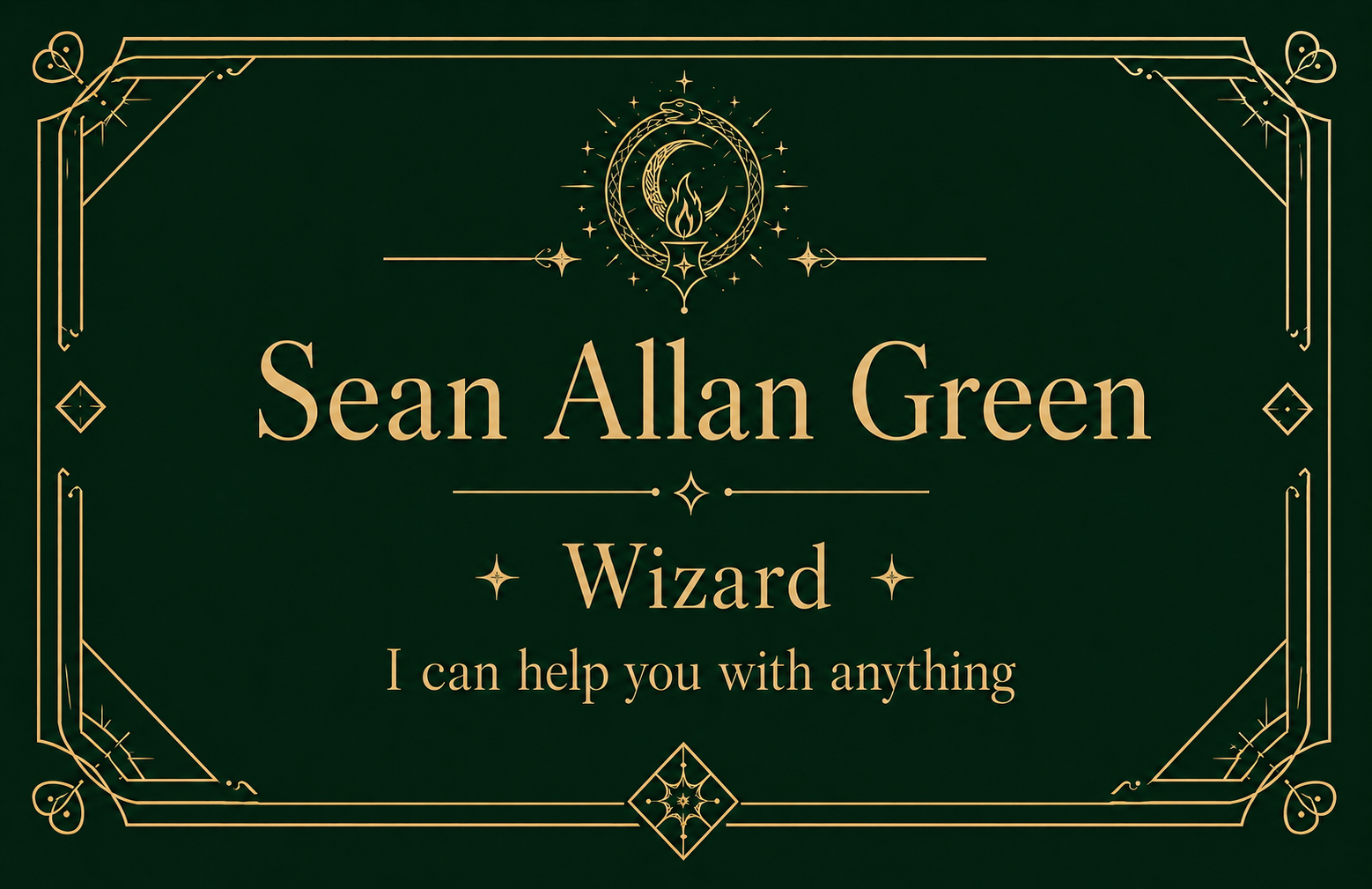 Sean Allan Green — Wizard — I can help you with anything — greenwiz.xyz
